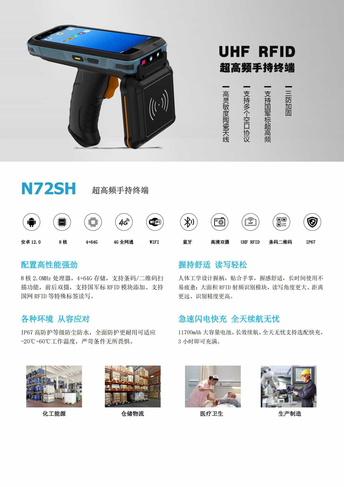 6寸超高频RFID手持终端PDA_UHFRFID手持读写器(图1)
